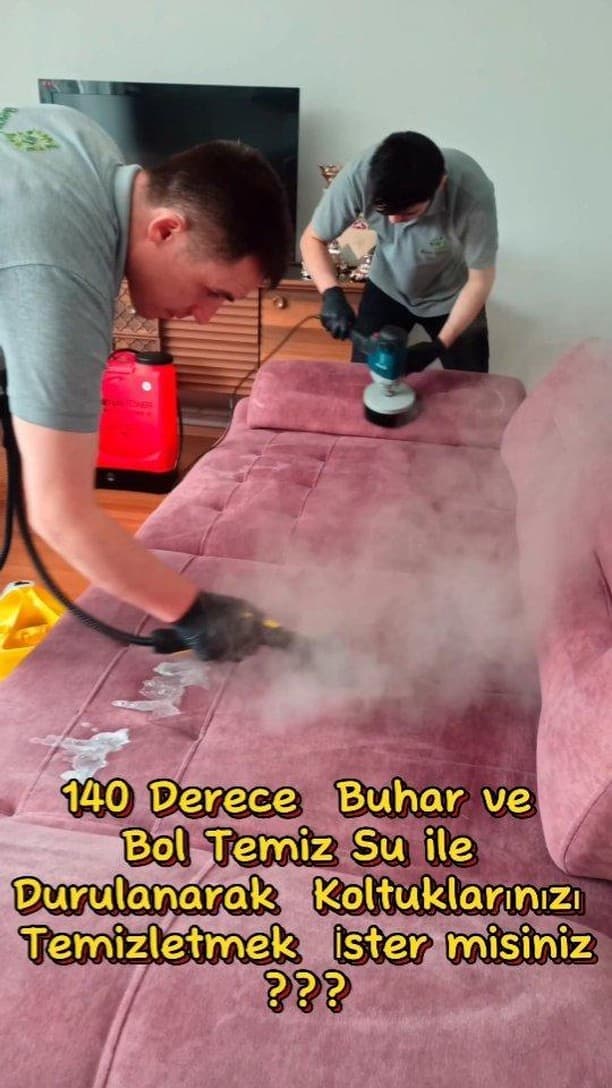 140° sıcak buhar ile ekip koltuk temizliği